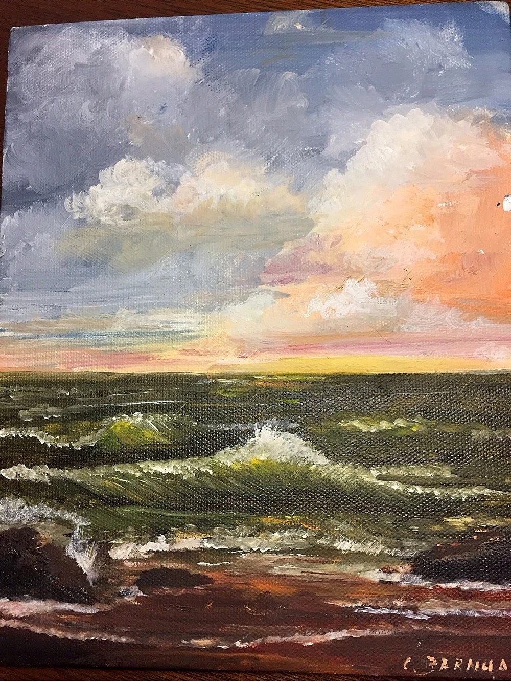 Original Oil Painting Coastal Landscape Painting 8x10 Unframed Canvas